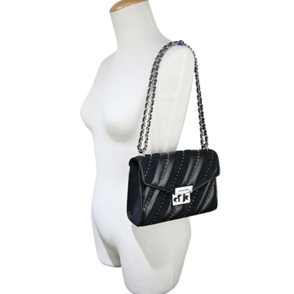 Michael Kors Rose Medium Black Shoulder Bag - Picture 9 of 10